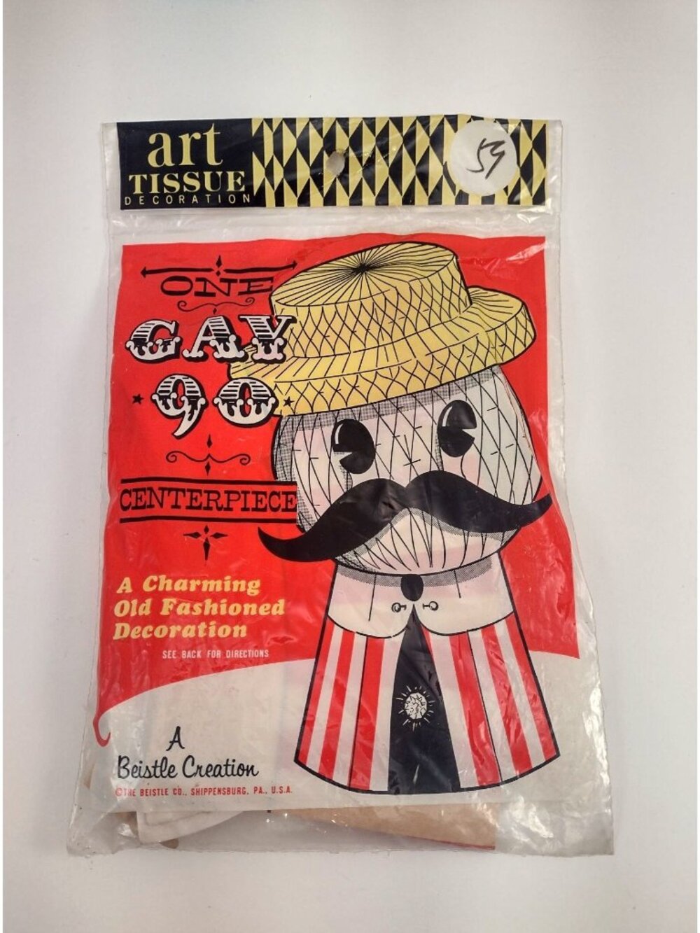 Beistle Creation Barbershop Singer One Gay 90s Centerpiece Art Tissue Decoration